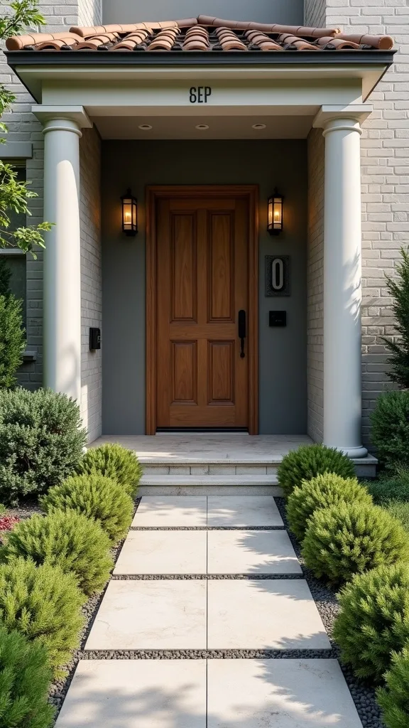 Build a small paver landing to make the entry feel grander