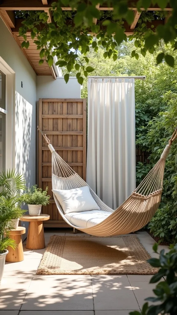 DIY Privacy Screen With Outdoor Curtains or a Simple Trellis Panel