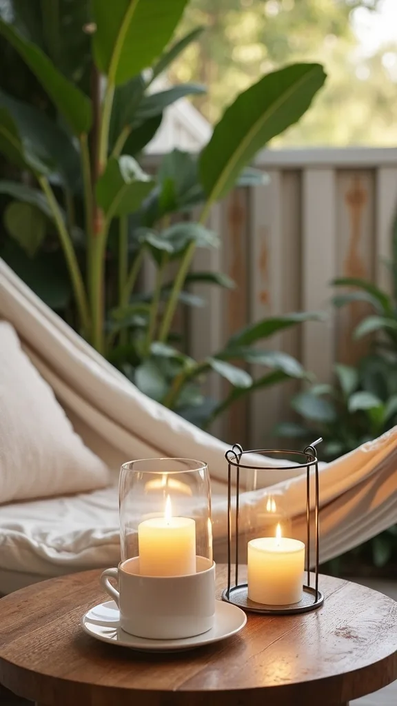 Lantern Layering: One on the Ground, One Above, One on the Table