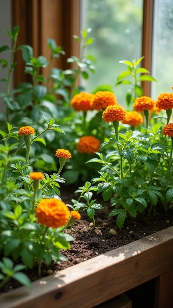 Companion Planting Add-On: Marigolds at the Bed Corners