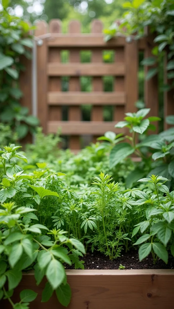 Outdoor Garden DIY: Simple Trellis Panel Behind the Herb Bed