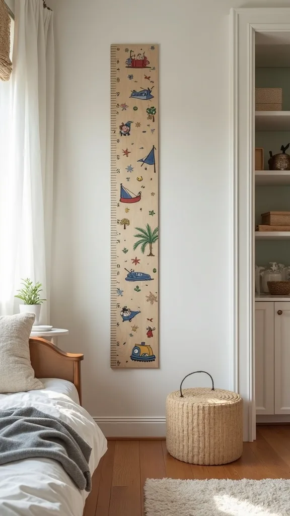 Add a Growth Chart That Matches the Adventure Bedroom Theme