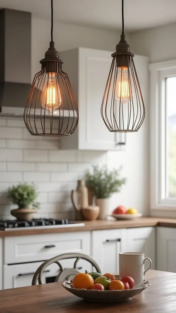 Industrial Cage Pendants for Texture Without Bulk