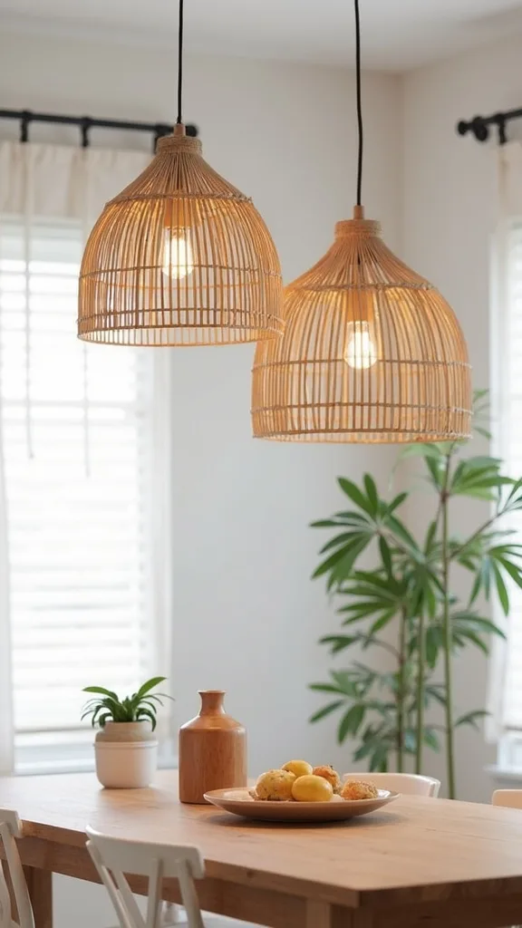 Boho Rattan Dome Pendants for a Soft Statement