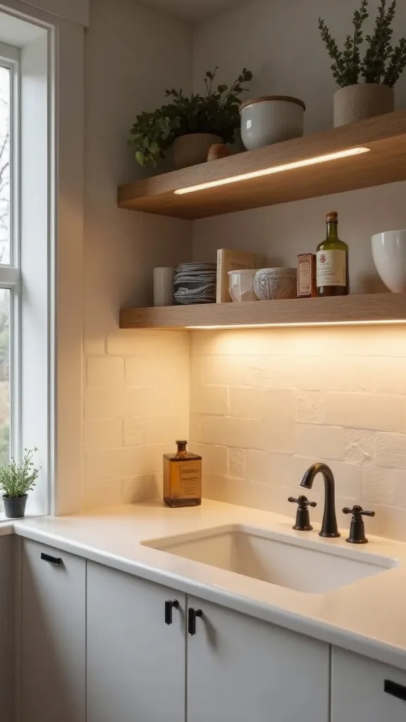 Highlight Open Shelving With a Tiny LED Light Bar