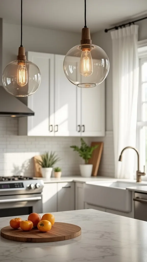 Clear Glass Pendants to Keep Sightlines Open