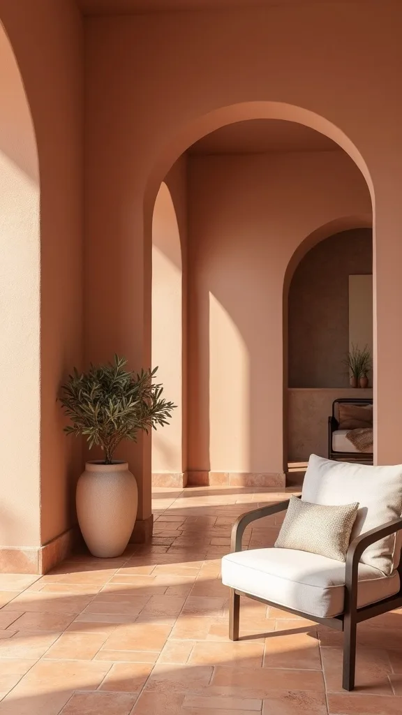 Balance Terracotta Tiles With Soft, Quiet Upholstery