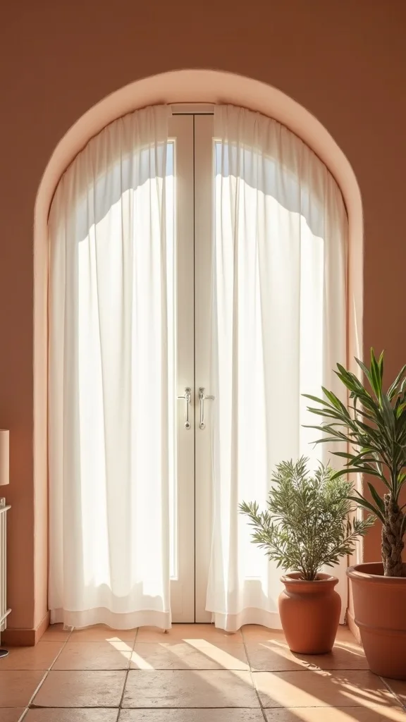 Use White Linen Curtains for Movement and Soft Shade