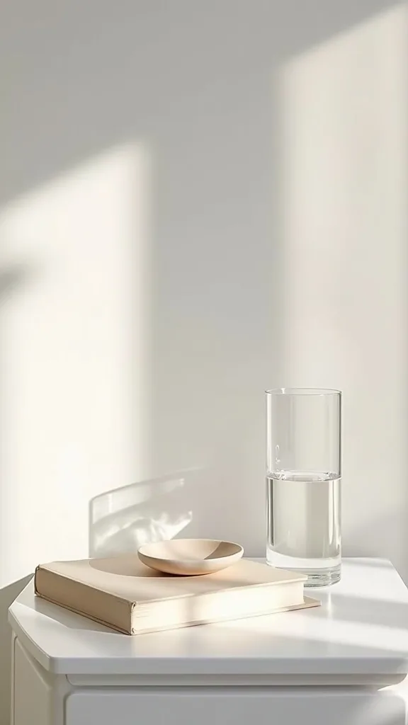 Choose Nightstand Decor That’s Functional: Book, Water, One Dish
