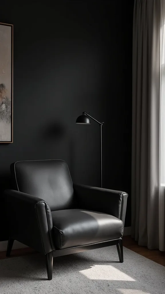 Add a Dark Accent Chair in Leather for Summer-Friendly Texture