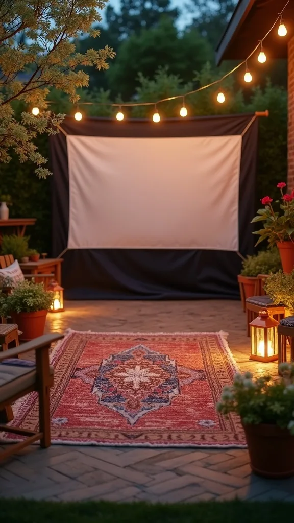 Add Cozy Borders With Planters, Lanterns, and Outdoor Rugs