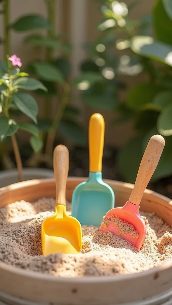 Sand Play Corner with Lid and Dig Tools