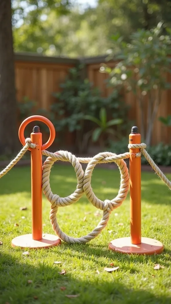 Backyard Obstacle Course with Cones, Rope, and Rings