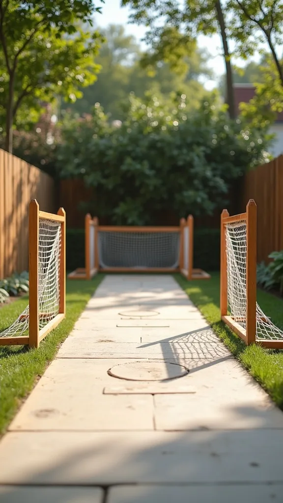Mini Sports Court Strip (Portable Goals + Marked Lines)