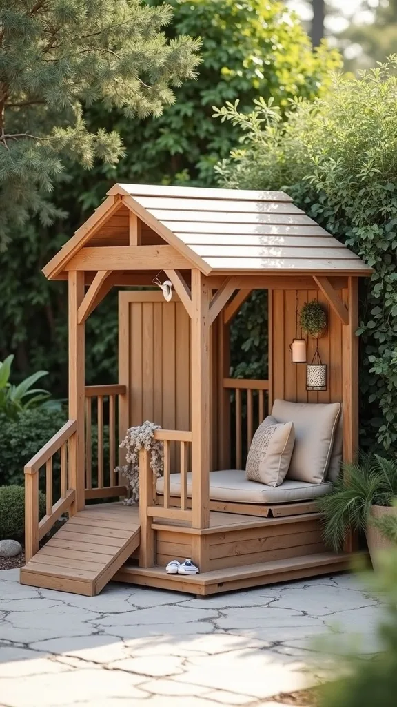 Small Outdoor Play Area on a Patio (Foldable + Vertical Storage)
