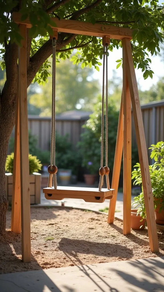 Backyard Swing Zone with Proper Clearance