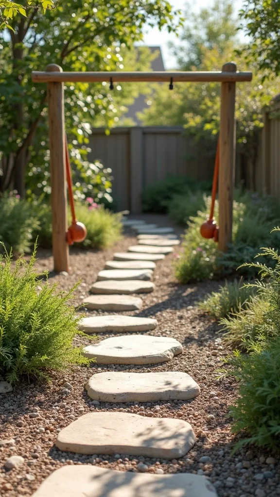 DIY Balance Beam and Stepping-Stone Path