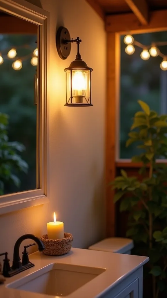 Lantern + String Light Pairing for Layered Backyard Ambiance