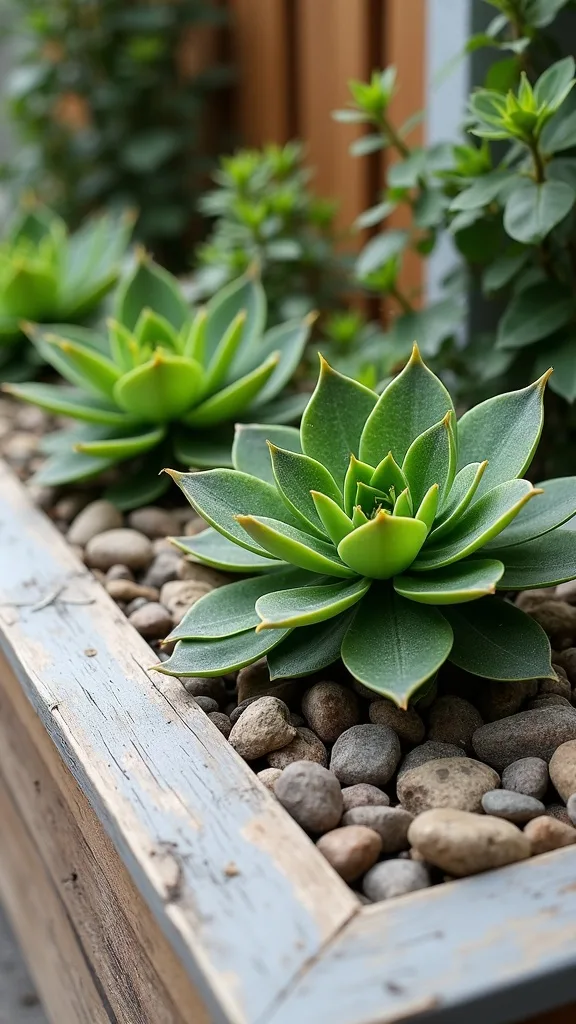 Raised Planter Top-Dress with River Rock for a Clean Finish