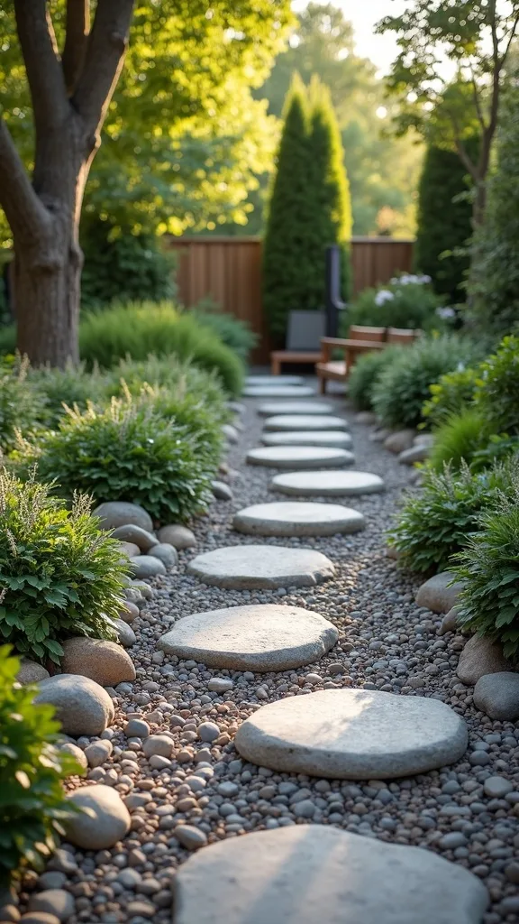 River Rock Garden Path with Stepping Stones (No Concrete Needed)