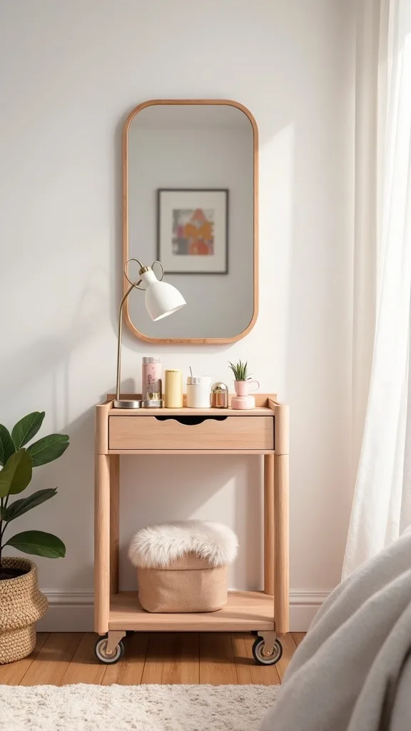 Create a “Get Ready” Station with a Small Rolling Cart
