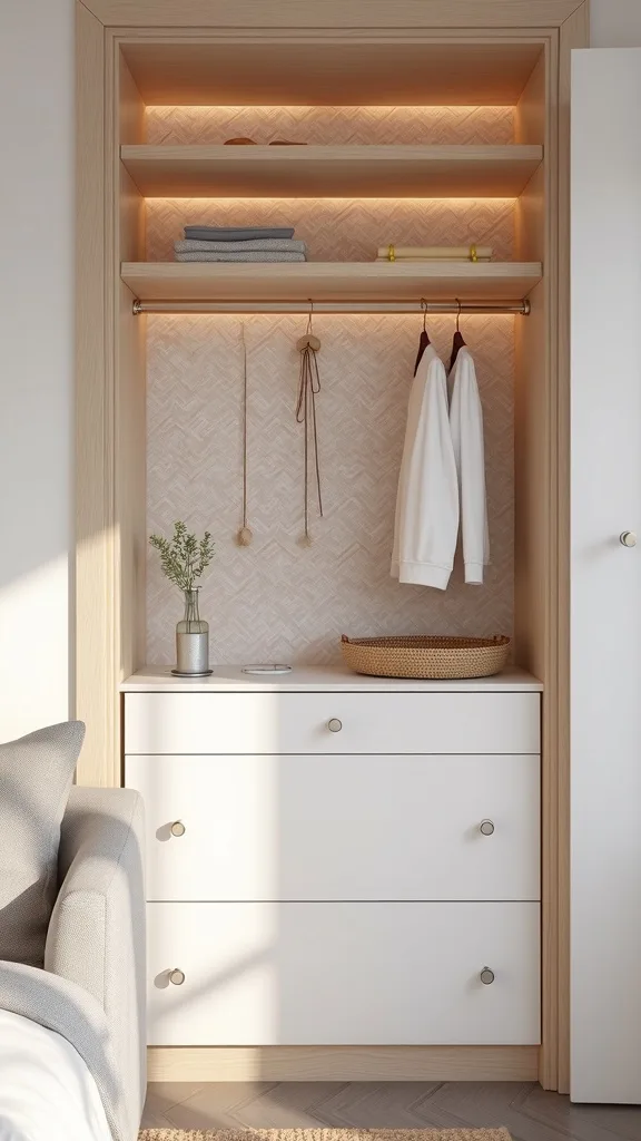 Use Peel-and-Stick Wallpaper Inside the Closet for a Surprise Pop