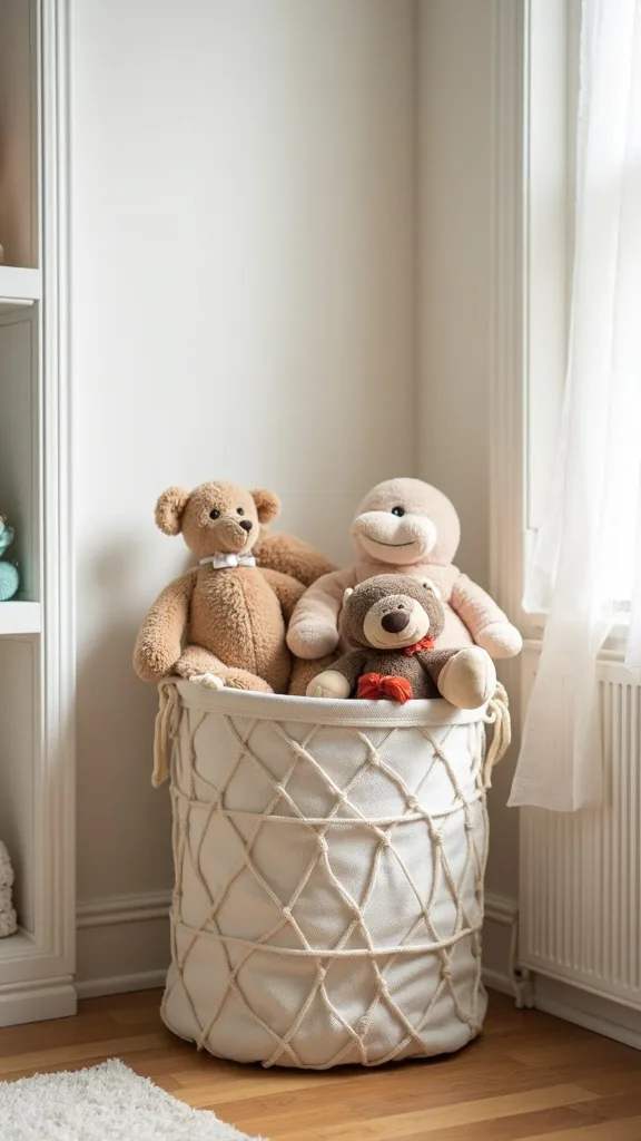 Use a 20-Inch Lidded Hamper for Stuffed Animals (Not a Giant Net)