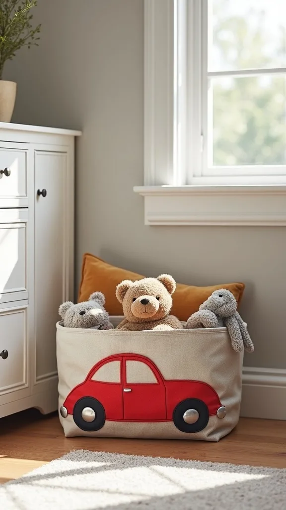 Create a “Car Trunk Bin” for Toys That Travel