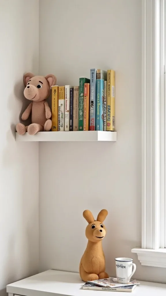 Use a 4-Foot Floating Shelf for Books Facing Out
