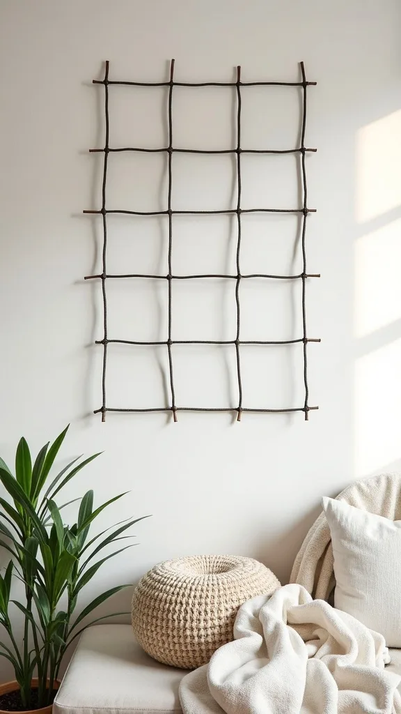Wire-and-Eyelet Trellis for a Minimal Look on Walls