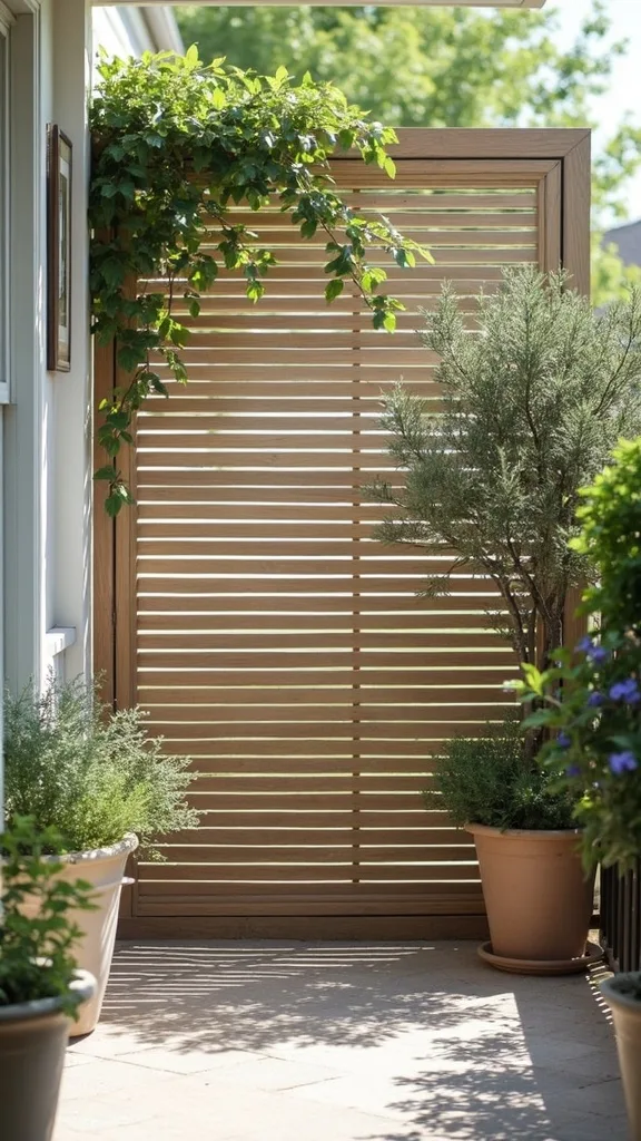 Horizontal Slat Trellis for a Sleek Privacy Upgrade