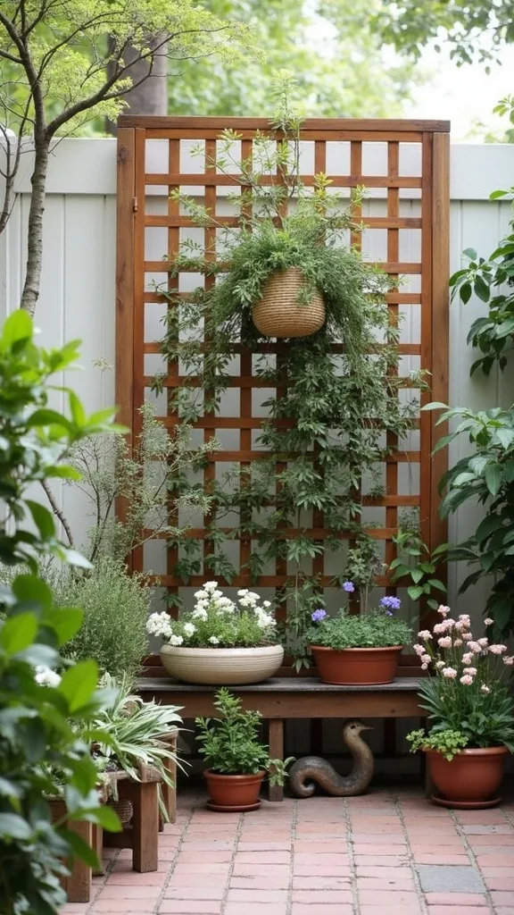 Trellis Divider to Hide Trash Bins or Utility Areas