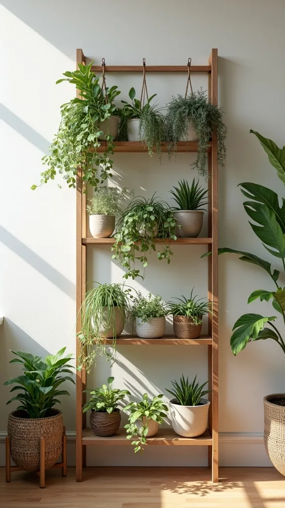 Trellis with Integrated Planter Shelves for Layered Styling