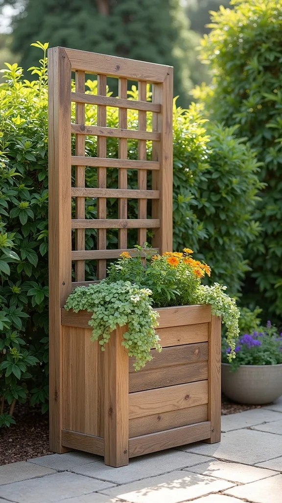 Freestanding Trellis Planter Box for Patios and Decks