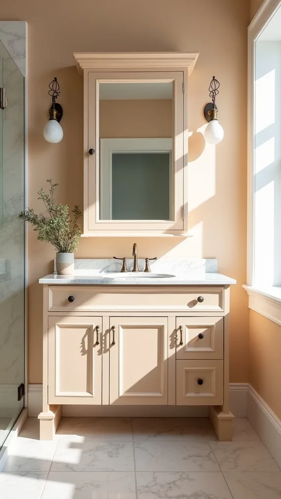 Refinish an oak medicine cabinet so it reads heirloom, not orange