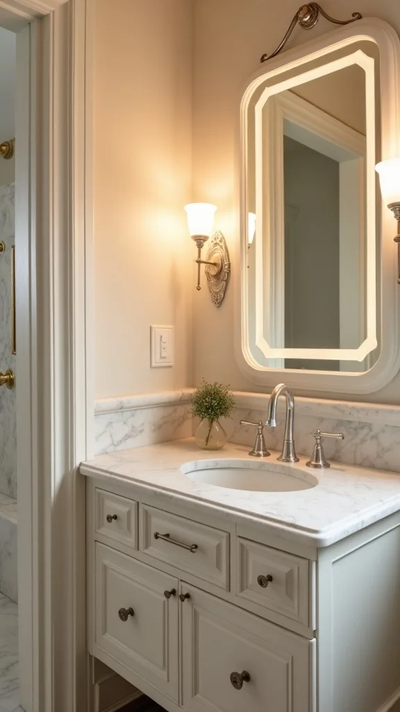 Use warm white lighting that flatters skin and nickel