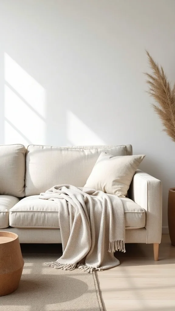 Choose a sofa throw placement that looks relaxed, not sloppy
