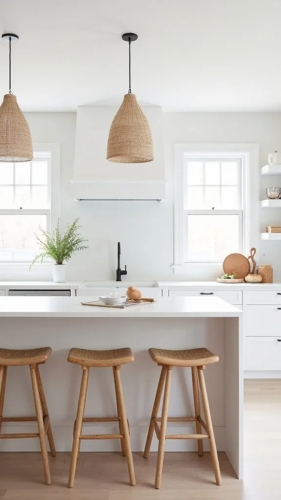 Bring in Woven Barstools for Instant Summer Texture