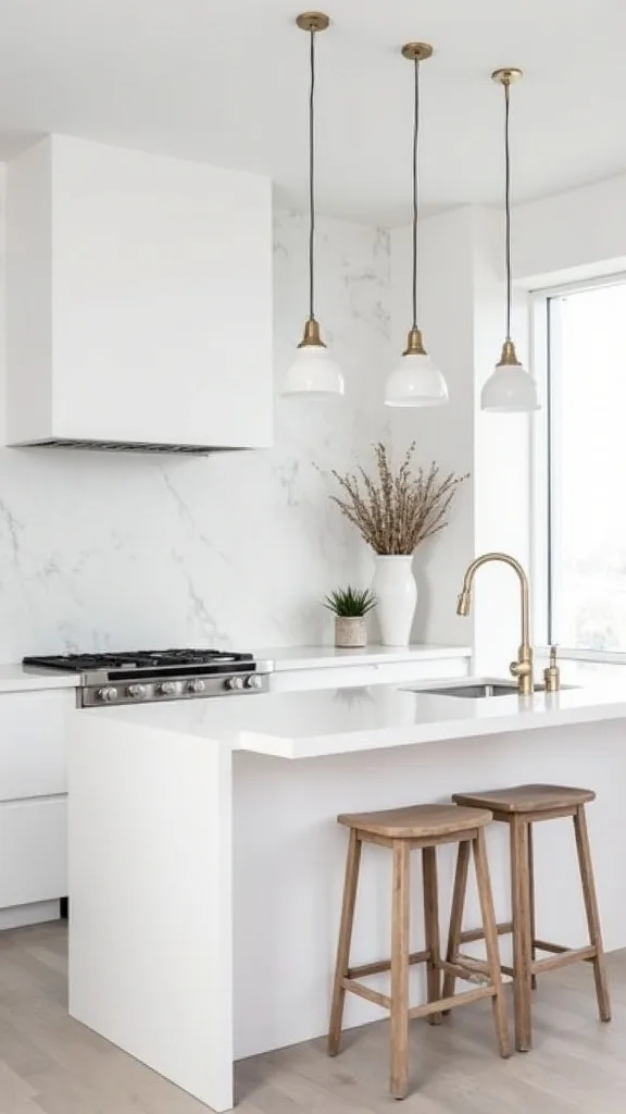 Use a Statement Pendant Trio Over the Island