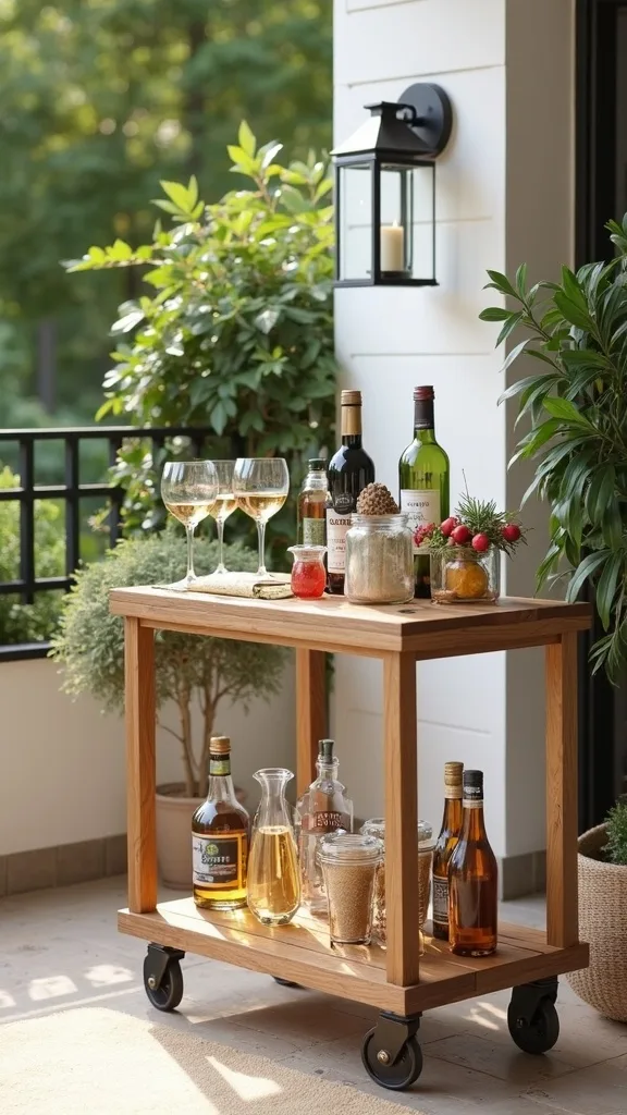 Use a tray to make the top shelf instantly portable