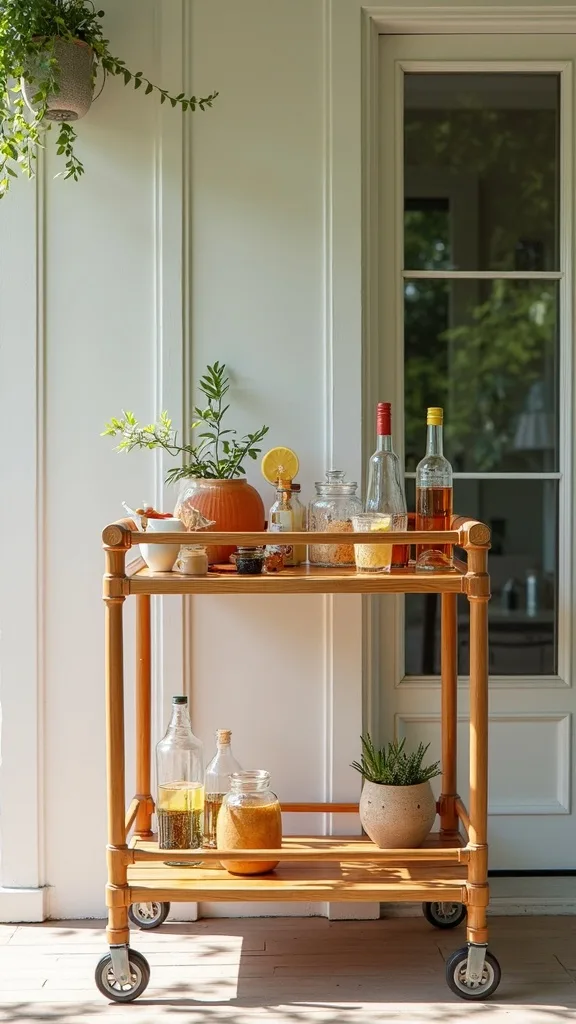 A summer drinks station with a built-in water option