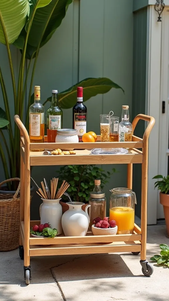 Three-zone stocking: tools, drinks, and garnishes