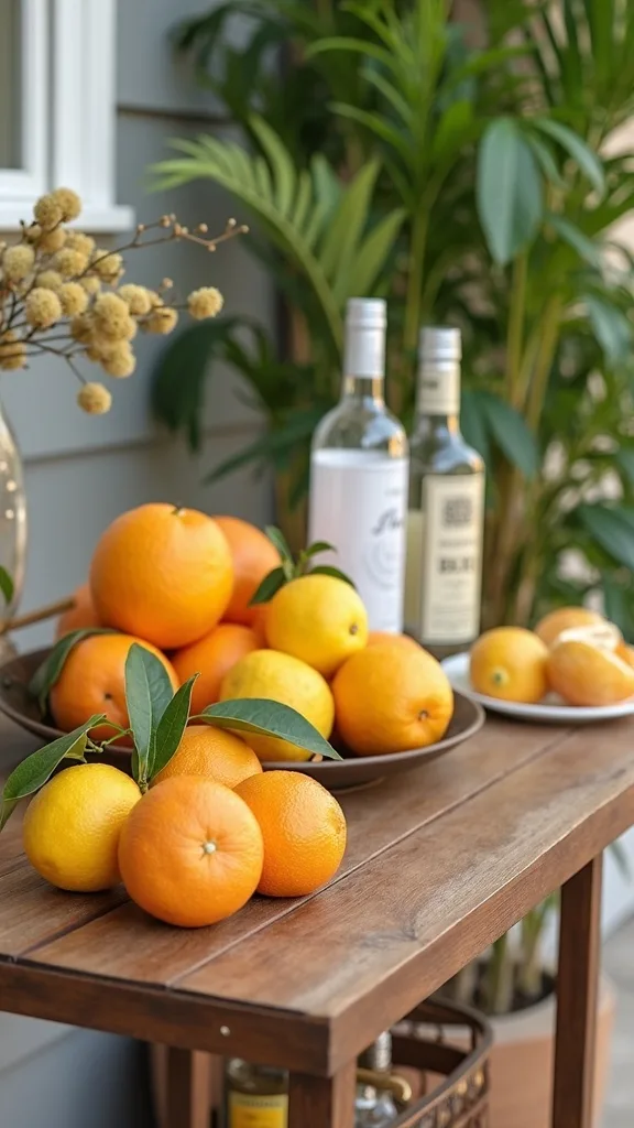 Citrus garnish display that stays fresh (and not fly-bait)