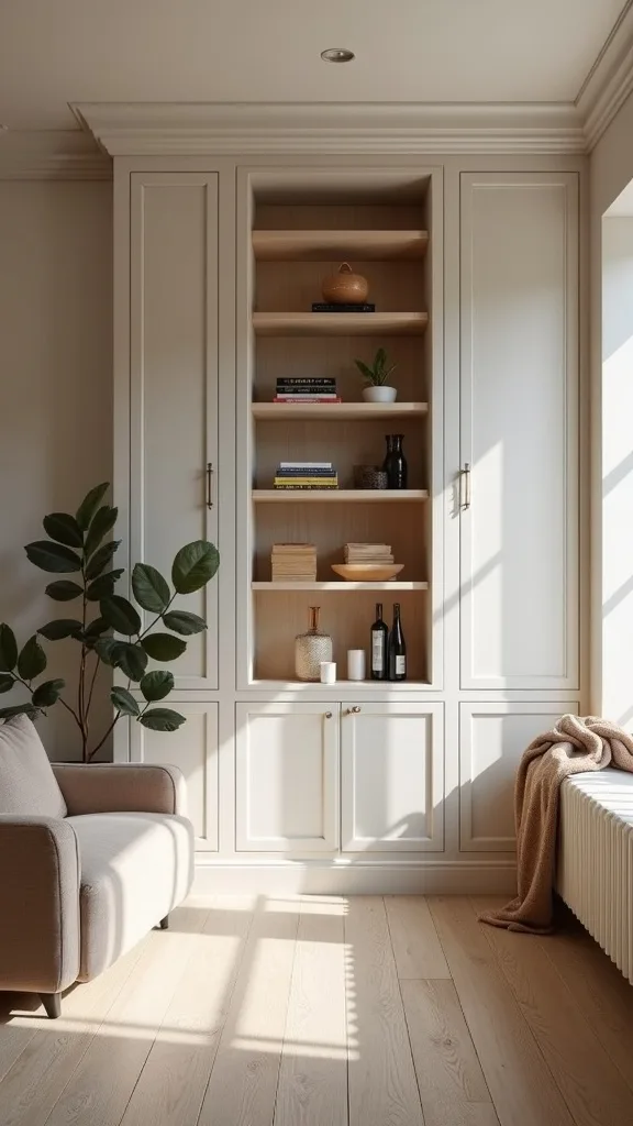 How can you add ‘built-in’ vibes with freestanding pieces?