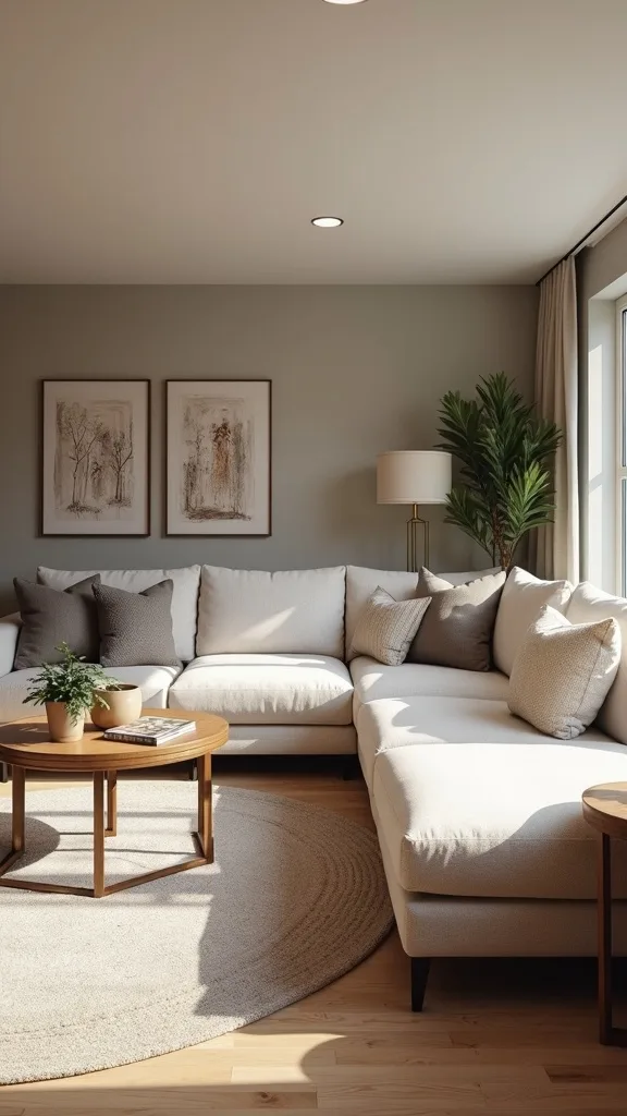 What sectional layout works best in a basement living room?