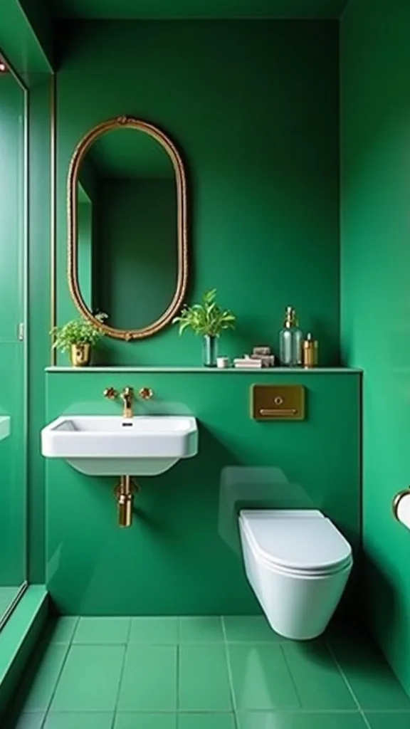 How do you style a colorful bathroom so it still feels calm?