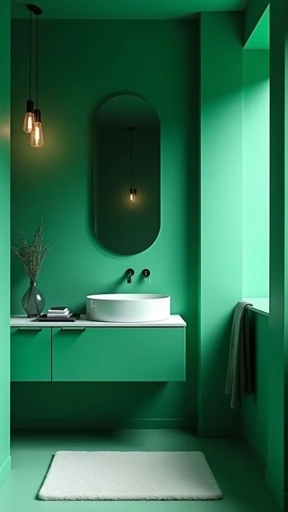 What’s the best way to use emerald in a small bathroom?