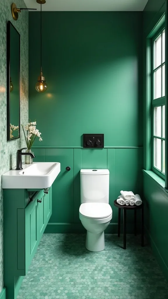 What paint colors pair well with emerald tile?