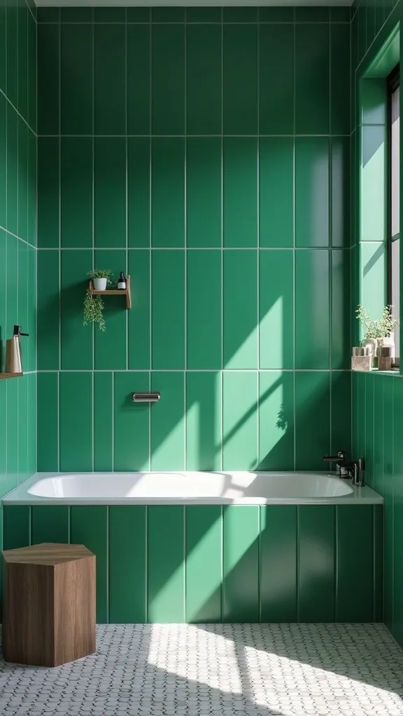 What’s a smart way to add storage without interrupting bold tile?
