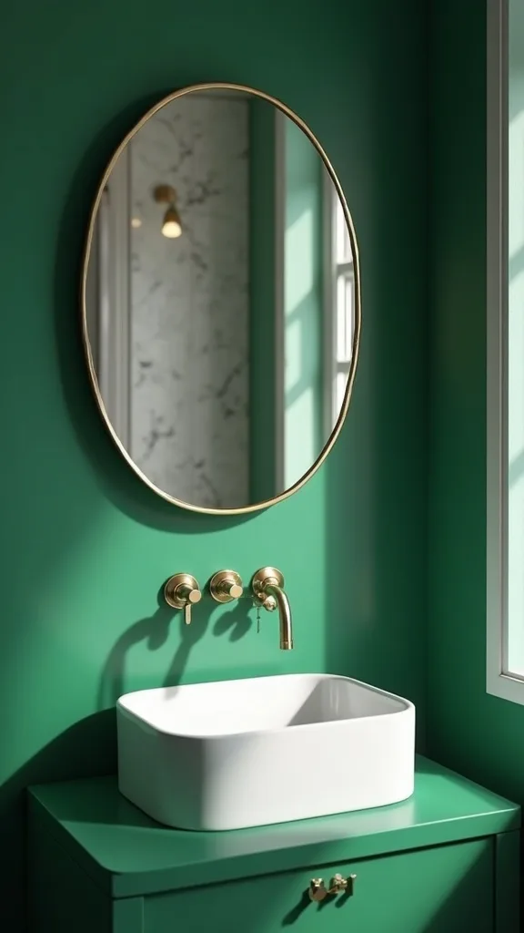 How do you choose a mirror for a green bathroom?